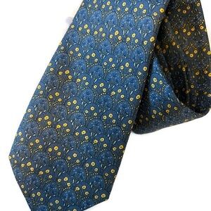 Hermes Elegant Blue and Gold Tie